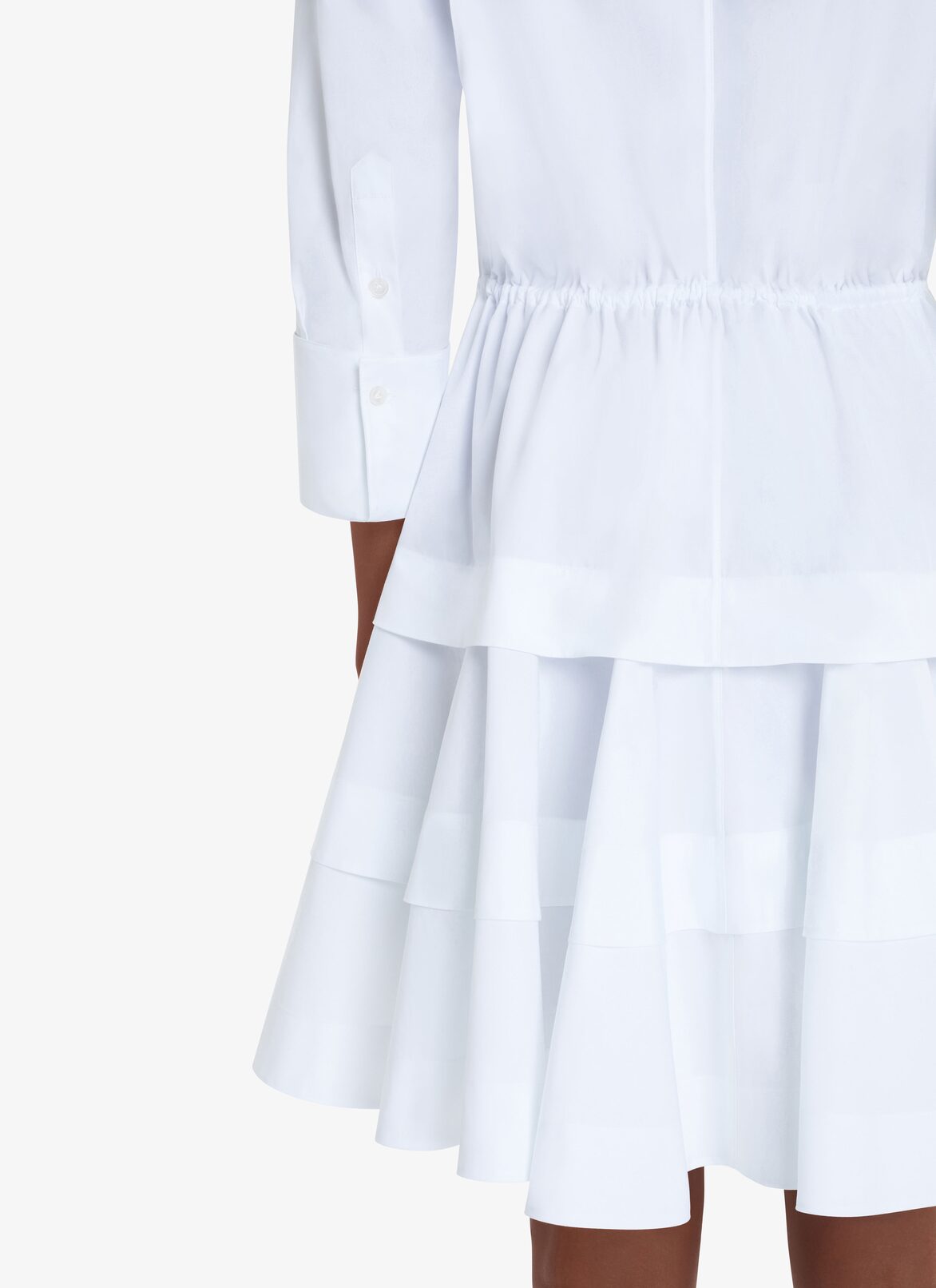 SHORT OPEN-BACK JAPANESE POPLIN DRESS ALAÏA WHITE SHORT OPEN-BACK JAPANESE POPLIN DRESS
